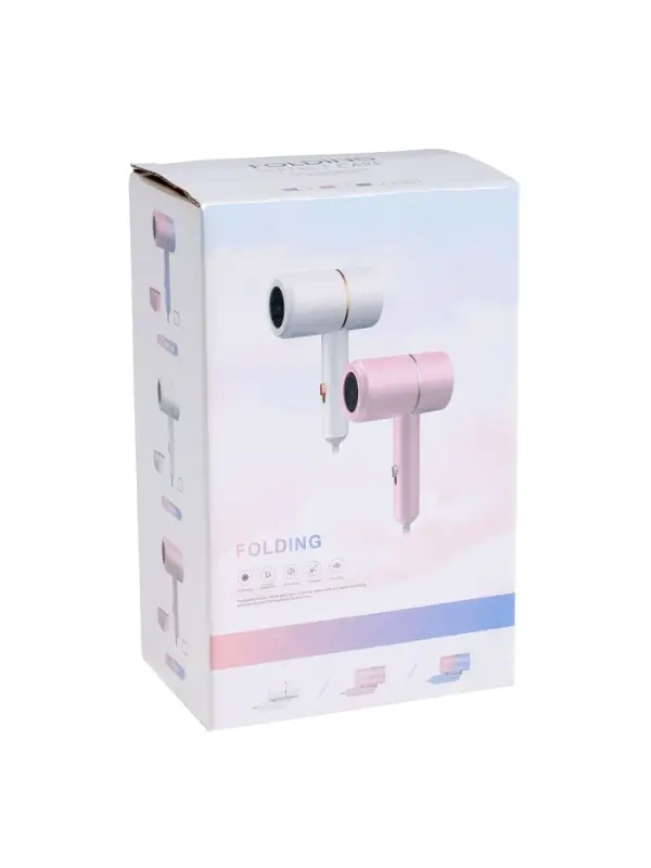 Фен LF-23, 800 Вт, 2 скорости, складная ручка, розово-сиреневый