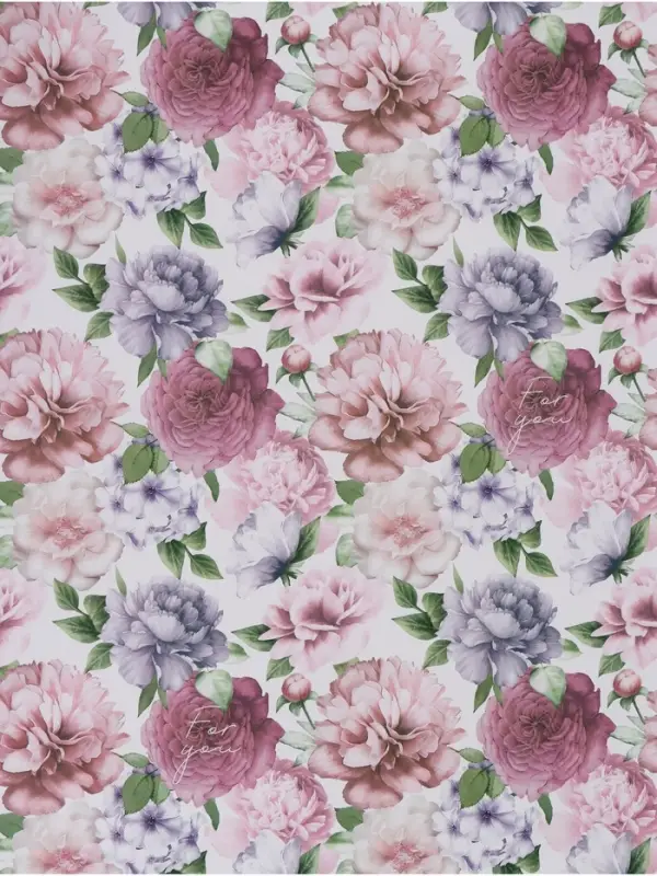 Бумага упаковочная глянцевая двухсторонняя &laquo;Цветочный сад&raquo;, 70&times;100 см