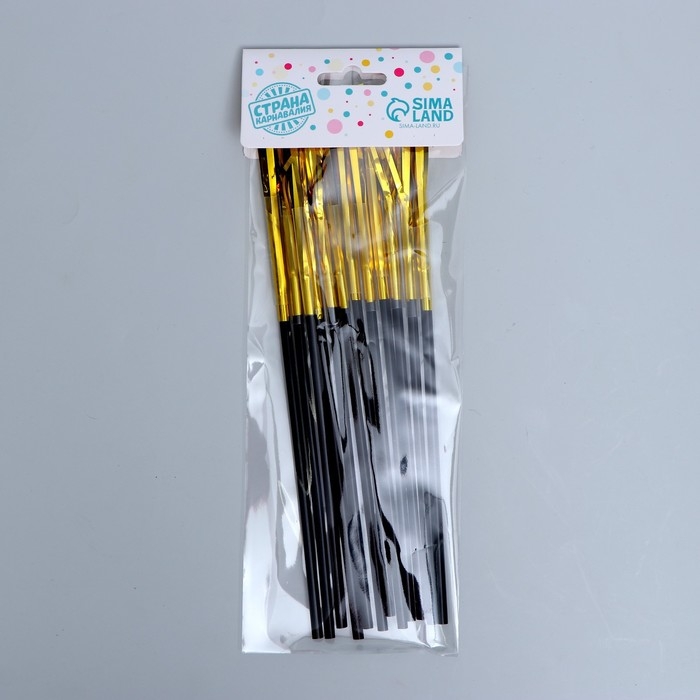 Трубочка для коктейля «Дождик», набор 12 шт., цвет золотой Трубочка для коктейля «Дождик», набор 12 шт., цвет золотой