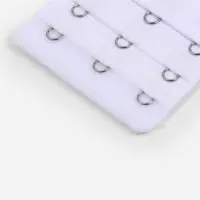 Застёжка для бюстгальтера, удлинитель, 3 ряда 3 крючка, 5×5.5 см, белая