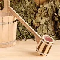 Ковш - черпак для бани и сауны, 300 мл, 50 см, деревянный, с пластиковой вставкой, &laquo;Добропаровъ&raquo;