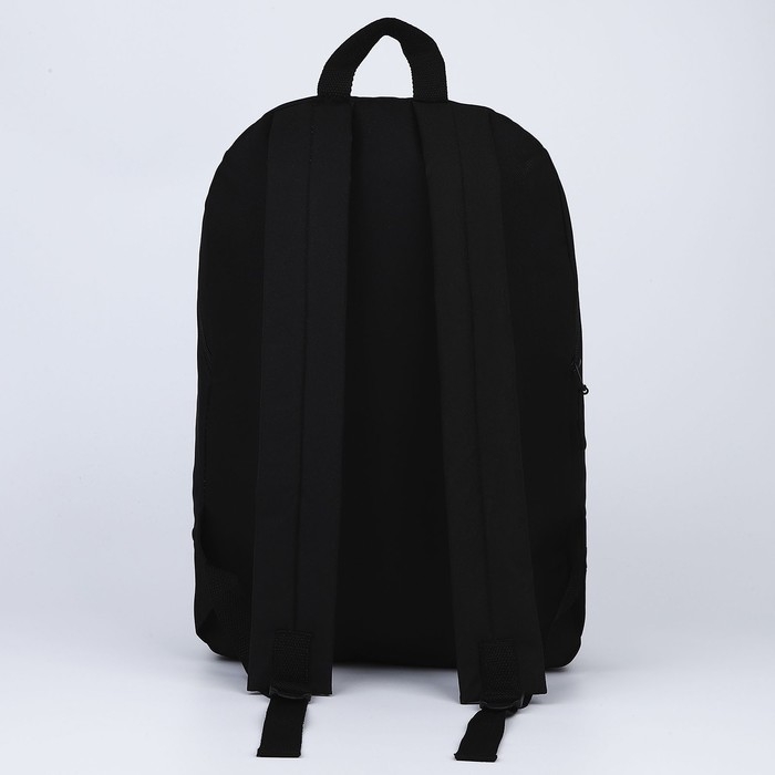 Рюкзак школьный текстильный «Горы», 46х30х10 см, вертикальный карман, цвет чёрный