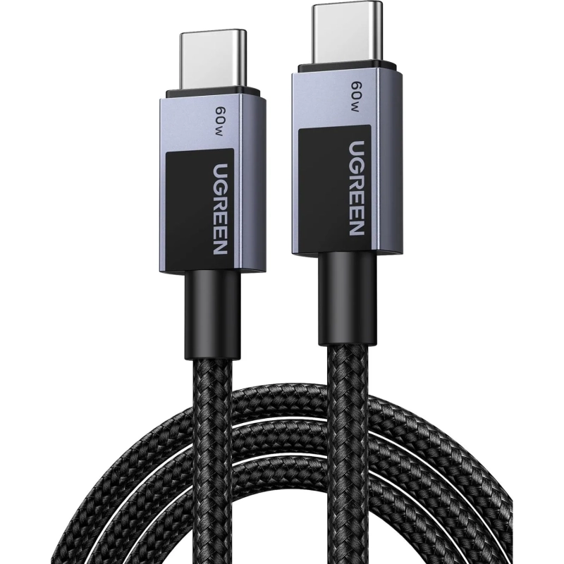 Кабель UGREEN L524 (55765) USB-C to USB-C PD 3A 1м серый космос