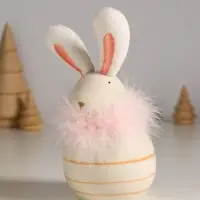 Сувенир керамика, текстиль "Зайчик с пухом, круглый" 7,4х7,4х15,5 см Сувенир керамика, текстиль "Зайчик с пухом, круглый" 7,4х7,4х15,5 см