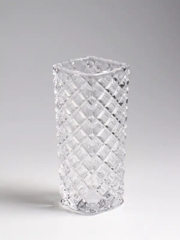 Ваза настольная стекло "Геометрия" диагональ, 15,5х5,5 см, прозрачный