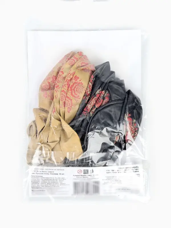 Воздушные шары латексные 12" &laquo;Русский стиль. Хохлома&raquo;, набор 15 шт.