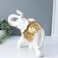 Копилка для денег &laquo;Слон сафари&raquo;, белый с золотом, 30&times;35&times;17 см