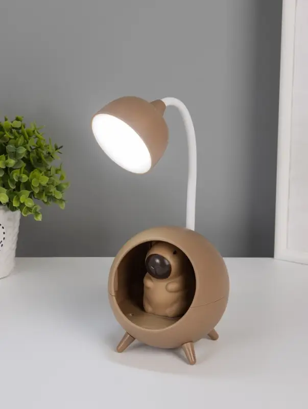 Ночник "Капибара в круглом кресле" LED 3Вт 5V USB АКБ 2 режима 8,5х8,5х25,5 см