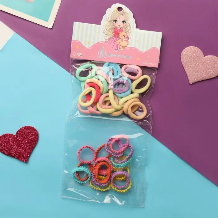 Резинка для волос Резинка для волос "Феечка" (набор 46 шт ±2) колор волнушка, 2 см