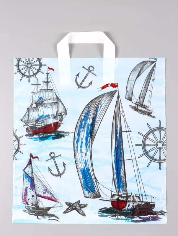 Пакет &laquo;Парус&raquo;, полиэтиленовый с петлевой ручкой, 38&times;42 + 3 см, 37 мкм