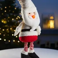 Светодиодная фигура &laquo;Дед Мороз&raquo; 55-84 см, текстиль, телескопические ножки, 1 LED, от батареек LR1130&times;3, свечение тёплое белое