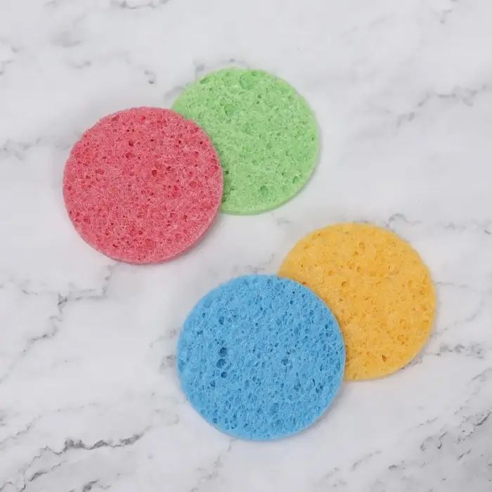 Набор спонжей для умывания «Мягкость», d=7 см, 2 шт., МИКС
