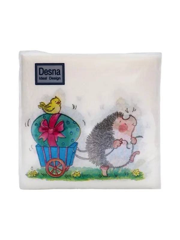 Салфетки пасхальные бумажные &laquo;Веселый ёжик&raquo;, 1 слой, 24&times;24 см, 40 шт