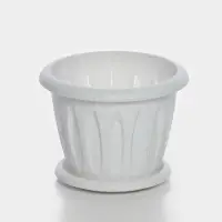 Горшок для цветов с поддоном &laquo;Фелиция&raquo;, 1.8 л, d=17.7 см, h=13.6 см, пластиковый, мраморный