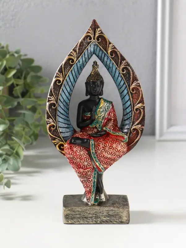 Сувенир полистоун "Будда в ярком одеянии в капле" 4,6х10х20,7 см