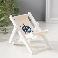 Сувенир дерево "Стул пляжный со штурвалом" 9х1х15,5 см