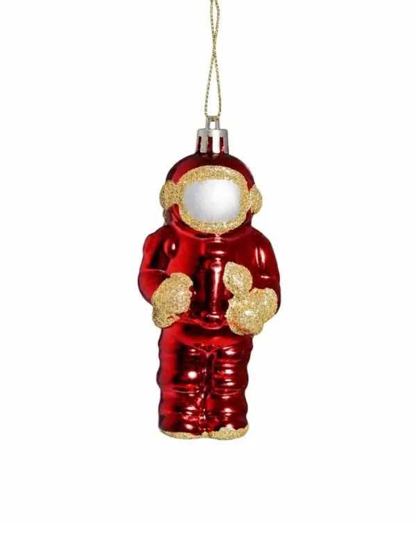 Ёлочные игрушки 4 шт. &laquo;Космонавт&raquo;, 4.5&times;10.5 см, красное
