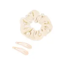 Набор для волос &laquo;Глория грация&raquo;, резинка 7 см, 2 заколки 5 см, бежевый