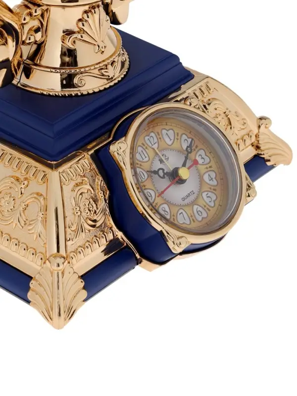 Часы-светильник Часы-светильник "Ретро телефон", синий, с будильником, 28.5 х 18 х 18 см