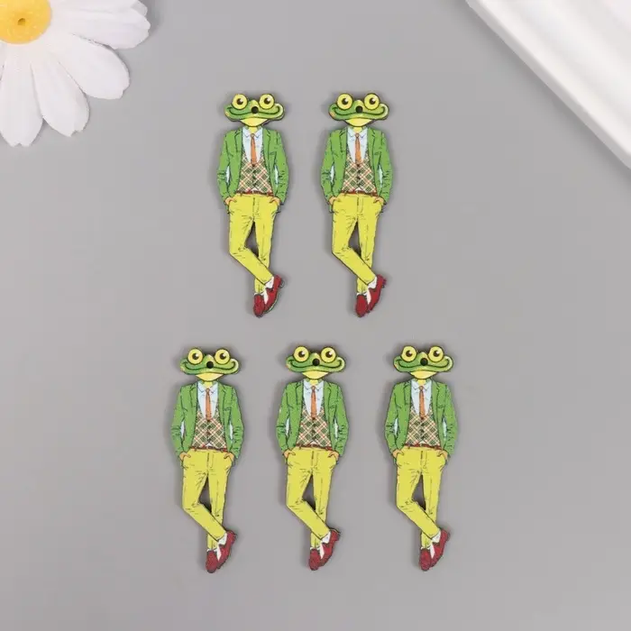 Декор для творчества дерево Декор для творчества дерево "Стильная лягушка" 5х1,6х0,3 см