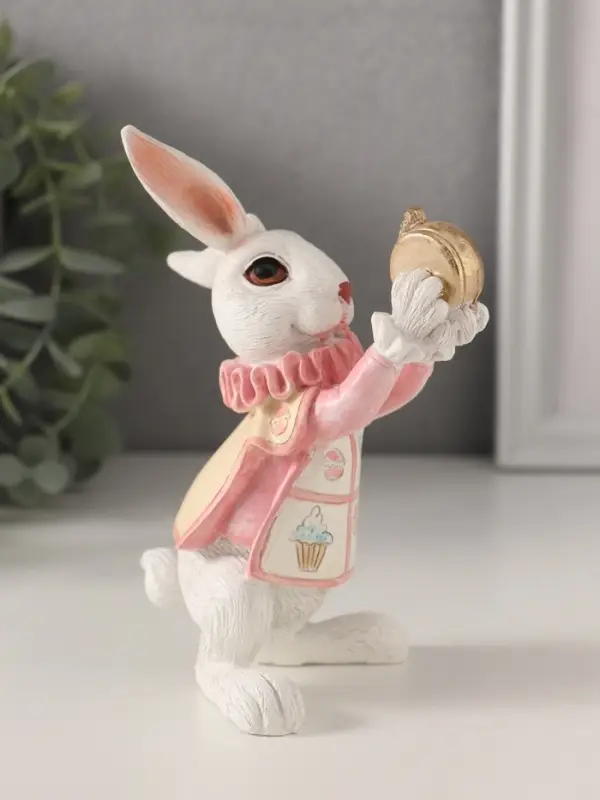 Фигурка полистоун &laquo;Заяц с карманными часами, в розовом&raquo;, 9.5&times;7.5&times;13 см