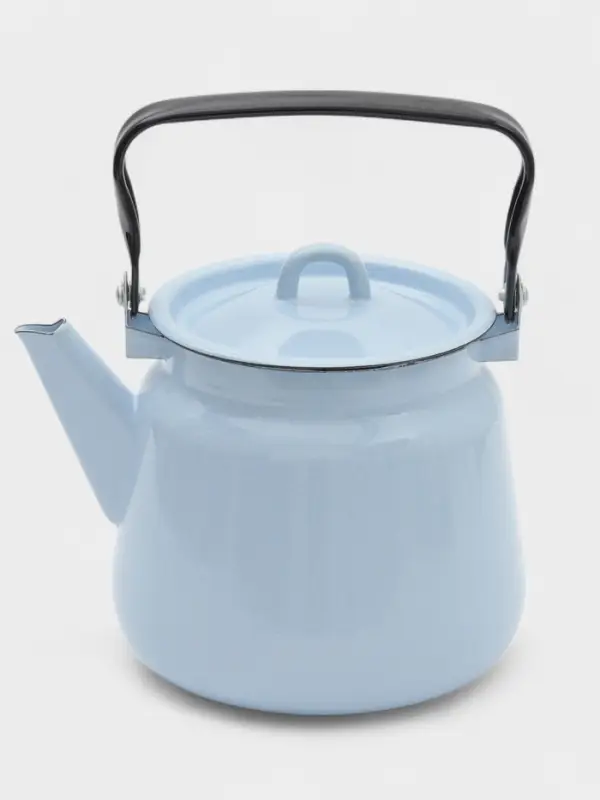 Чайник, 3.5 л, эмалированная сталь, серо-голубой
