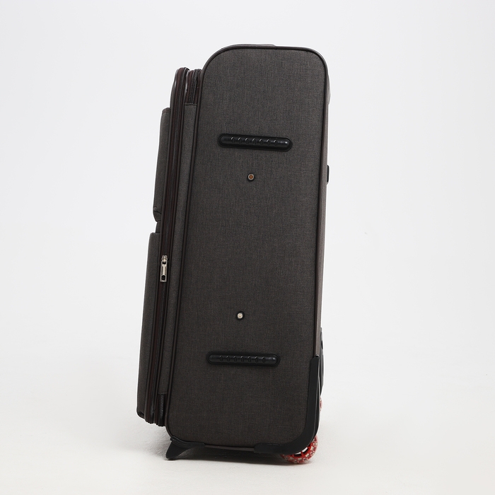 Чемодан большой 95 л (L), отдел на молнии, с расширением, кодовый замок, 3 колеса, 2 наружных кармана, цвет коричневый Чемодан большой 95 л (L), отдел на молнии, с расширением, кодовый замок, 3 колеса, 2 наружных кармана, цвет коричневый