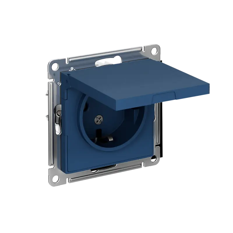 ATLASDESIGN РОЗЕТКА с заземл. со шторк. с крышкой, 16А, IP20, механизм, АКВАМАРИН ATLASDESIGN РОЗЕТКА с заземл. со шторк. с крышкой, 16А, IP20, механизм, АКВАМАРИН