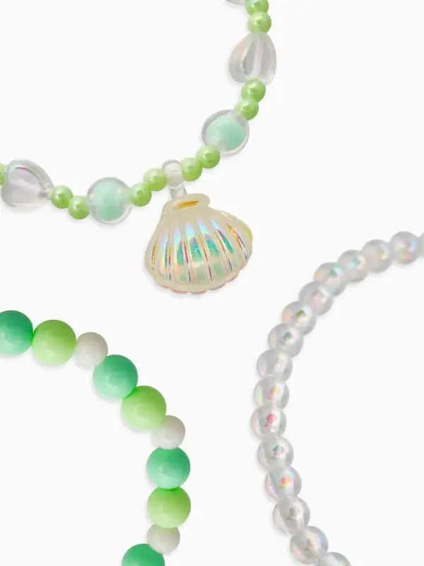 Браслет детский «Выбражулька», 3 шт. набор, жемчужина желаний, зеленый Браслет детский «Выбражулька», 3 шт. набор, жемчужина желаний, зеленый