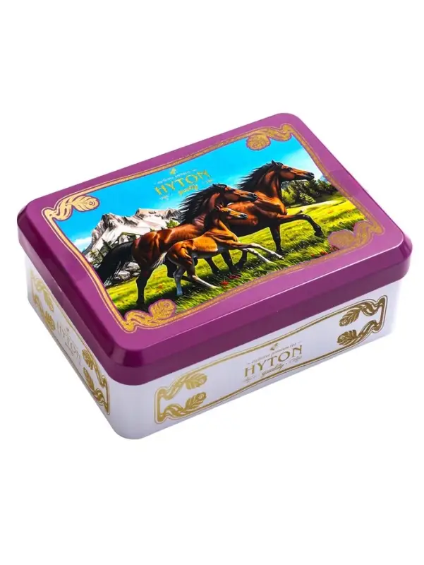 Чай чёрный новогодний HYTON «Шкатулка фиолетовая: лошади», 50 г Чай чёрный новогодний HYTON «Шкатулка фиолетовая: лошади», 50 г