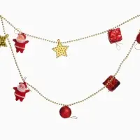 Бусы на ёлку &laquo;Звёзды, шарики, подарки&raquo;, 90 см, красно - золотистые