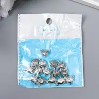 Бусина для творчества металл «Лис» серебро, 1.1×1.3 см