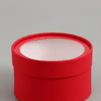 Подарочная коробка красная, завальцованная с окном, 16 х 11 см