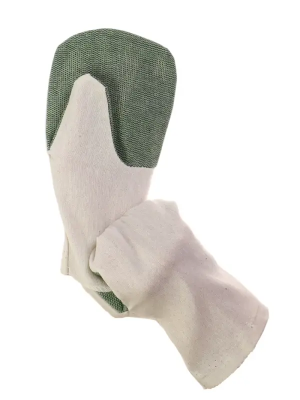 Рукавицы, двунитка 200 г, миткаль, наладонник брезент 420 г, белые, Greengo