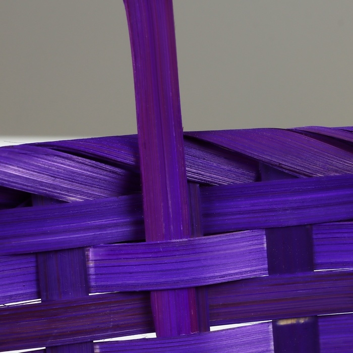 Набор корзин плетеных, D19x9/32 см, D22x9,5/34 см, D25x10/36 см, 3шт, фиолетовые, бамбук Набор корзин плетеных, D19x9/32 см, D22x9,5/34 см, D25x10/36 см, 3шт, фиолетовые, бамбук