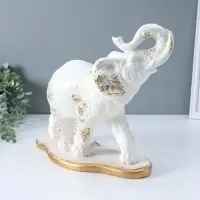 Копилка для денег &laquo;Слон индийский&raquo;, белый с золотом, 35&times;40&times;15 см