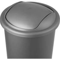 Ведро мусорное пластиковое 12л кругл сер с крышкой-маят металлик 255х360мм