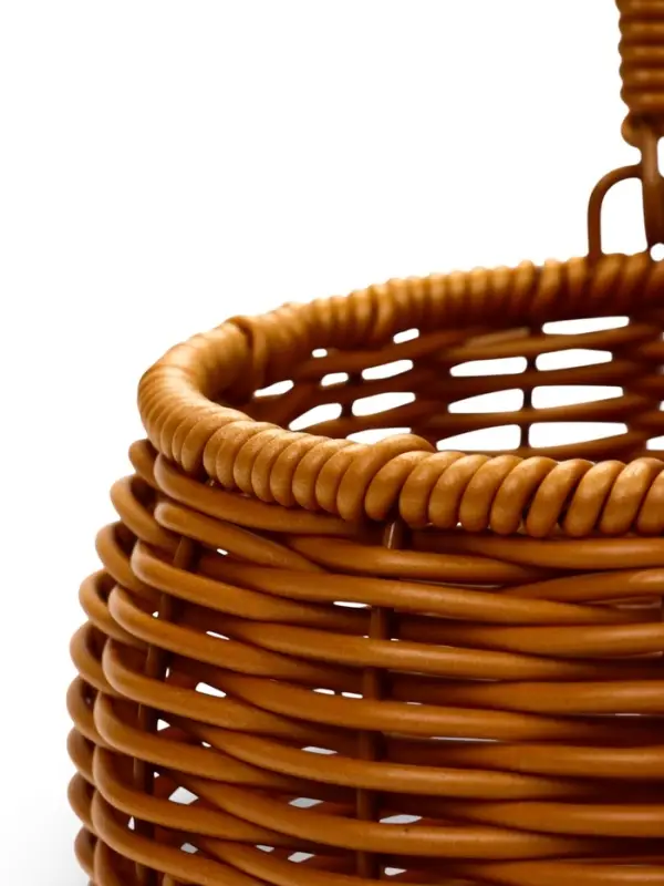 Корзина пластик 14 х 14 х 12 см, ручка17 см металл каркас коричневый