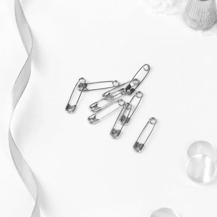 Булавки английские, 22 мм, 20 шт, цвет серебряный