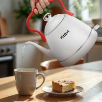 Чайник электрический металлический КТ-6793 - 1 л Чайник электрический металлический КТ-6793 - 1 л