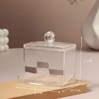Органайзер для ватных палочек, с крышкой, 9&times;7&times;10 см, прозрачный