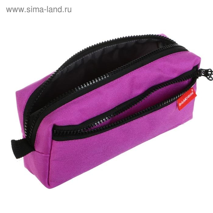 Пенал мягкий, 2 отделения, объёмный, 100 х 210 х 50 мм, Erich Krause, Neon Violet 49002 Пенал мягкий, 2 отделения, объёмный, 100 х 210 х 50 мм, Erich Krause, Neon Violet 49002