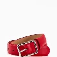Ремень женский Classic, 110&times;3 см, пряжка металл, серебристая, красный
