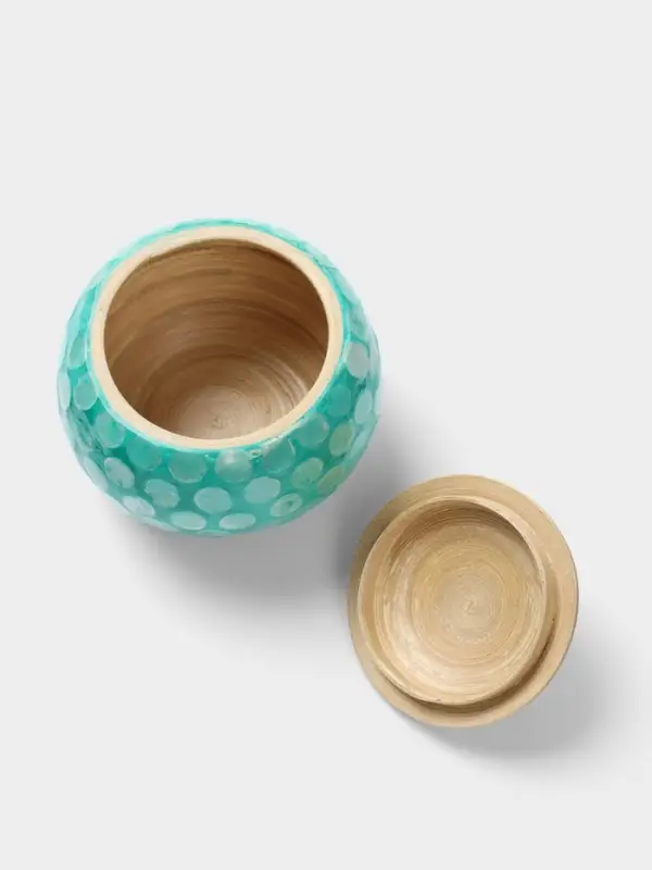 Банка для сыпучих продуктов, 13&times;13&times;11 см, бамбук
