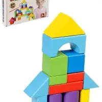 Кубики детские деревянные, 27 деталей, 3+