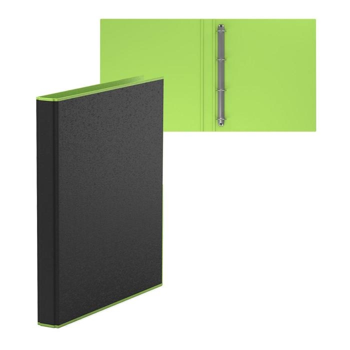 Папка на 4 кольцах А4, ErichKrause Accent, 35 мм, 1750 мкм, черная/салатовая Папка на 4 кольцах А4, ErichKrause Accent, 35 мм, 1750 мкм, черная/салатовая