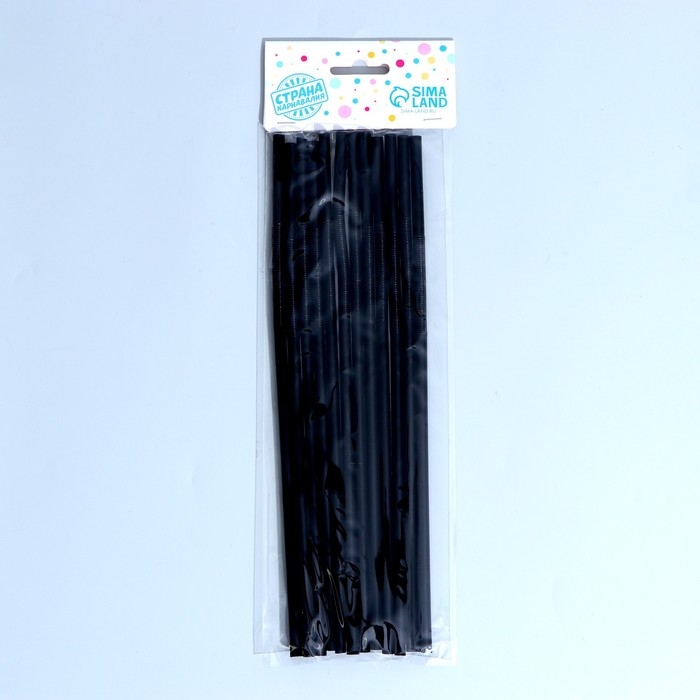 Трубочка для коктейля, набор 12 шт., цвет чёрный Трубочка для коктейля, набор 12 шт., цвет чёрный
