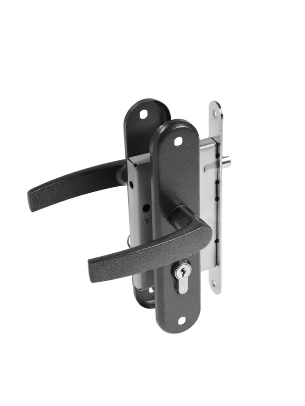 Замок врезной LOCKLAND Rd=005, с ручкой, B/S 55 мм, 4 ключа, серый