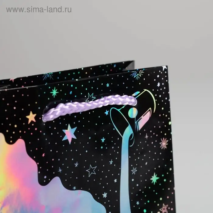Пакет подарочный голографический, упаковка, &laquo;Follow your dreams&raquo;, 12 х 15 х 5.5 см