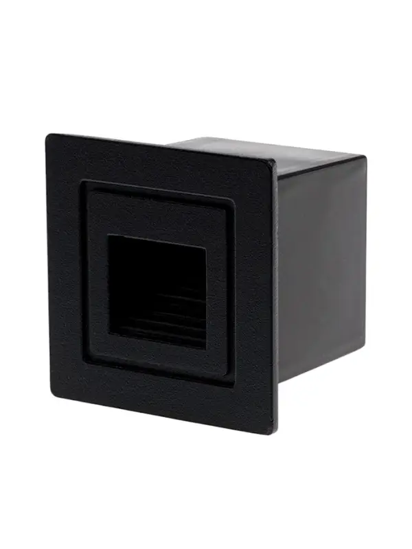 Встраиваемый светильник для лестницы, IP65, 3 Вт, 4000К, 48&times;48 мм, квадратный, чёрный, свечение нейтральное белое